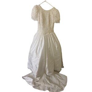 Vintage Min Cheri Women's Embellished Beaded Wedding Dress - Small